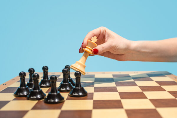 The chess board and game concept of business ideas and competition.